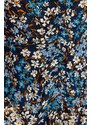 Trendyol modré mini tkané šaty s květinovým vzorem