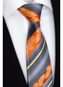 Svatební kravata Beytnur 206-1 šedo oranžová
