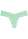 Victoria's Secret světle zelené krajkové tanga kalhotky Lacie Lace-Up Thong Panty