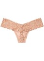 Victoria's Secret béžové krajkové tanga kalhotky Lacie Thong Panty