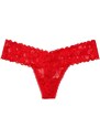 Victoria's Secret červené krajkové tanga kalhotky Lacie Thong Panty