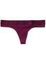 Victoria's Secret vínové bavlněné tanga kalhotky s logem Logo Cotton Thong Panty