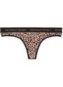 Victoria's Secret leopardí bavlněné tanga kalhotky s logem Logo Cotton Thong Panty