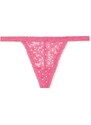 Victoria's Secret růžové krajkové tanga kalhotky Lacie V-String Panty