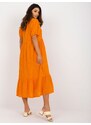 Fashionhunters Oranžové bavlněné volánové šaty Eseld OCH BELLA