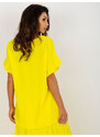 Fashionhunters Žlutá letní oversize halenka s kulatým výstřihem