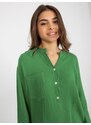 Fashionhunters Zelená volná košilová halenka od OCH BELLA