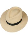 Luxusní panamský klobouk Fedora Bogart s černou stuhou - ručně pletený, UV faktor 80 - Ekvádorská panama - Mayser Colmar
