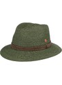 Luxusní nemačkavý zelený klobouk Fedora - ručně šitý, UV faktor 80 - Mayser Mathis