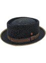 Modrý porkpie klobouk od Mayser Andy - vícebarevná stuha