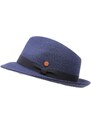 Modrý crushable (nemačkavý) letní klobouk Trilby - Mayser Maleo, UV faktor 80