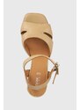 Kožené sandály Geox D SOLEDEA béžová barva, D35RHB 00043 C5007