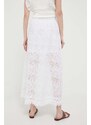 Bavlněná sukně Guess bílá barva, maxi, áčková
