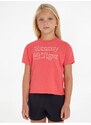 Tmavě růžové holčičí tričko Tommy Hilfiger - Holky