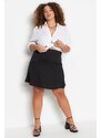 Trendyol Curve Black Knitted Skirt With Button Detailed Ruffles