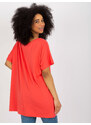 Fashionhunters Coral oversized viskózová basic halenka