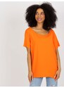 Fashionhunters Basic oranžová halenka oversize střihu