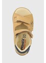 Dětské kožené sandály Primigi béžová barva