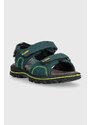 Dětské semišové sandály Primigi zelená barva