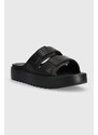 Pantofle Calvin Klein DOUBLE STRAP SLIPPER pánské, černá barva, HM0HM00967