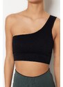 Trendyol Black Seamless/Seamless Supported/Shaping Single Shoulder Knitted Sports Bra