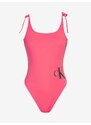 Calvin Klein Sada dámských jednodílných plavek, čelenky a ručníku v růžové a černé b - Dámské