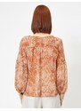 Koton Long Sleeve Snakeskin Patterned Blouse