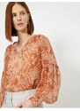 Koton Long Sleeve Snakeskin Patterned Blouse