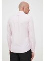 Bavlněná košile BOSS BOSS ORANGE růžová barva, regular, s italským límcem