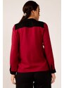 armonika Women's Burgundy Shirt with Stripe Front