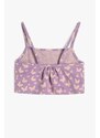 Koton Girls' Butterfly Print Thin Straps Crop Top 3skg30054ak