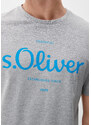 s.Oliver pánské basic triko s nápisem světle šedé