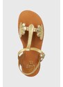 Kožené sandály Pom D'api zlatá barva