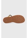 Kožené sandály Pom D'api zlatá barva