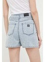 Džínové šortky Armani Exchange dámské, vzorované, high waist