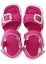 Kožené sandály Kennel & Schmenger Fire dámské, růžová barva, na podpatku, 91-53520