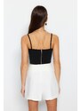 Trendyol Black Fitted Crepe Knitted Bustier with Crop Straps