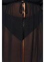 Trendyol Curve Long Black Chiffon Kimono & Caftan