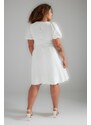Trendyol Curve bílé tkané svatební šaty s výstřihem do V