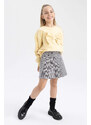 DEFACTO Girl Square Patterned Pleated Skirt