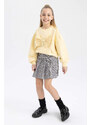 DEFACTO Girl Square Patterned Pleated Skirt