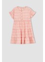 DEFACTO Baby Girls Gingham Short Sleeved Ruffle Dress