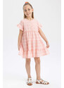 DEFACTO Baby Girls Gingham Short Sleeved Ruffle Dress