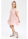 DEFACTO Baby Girls Gingham Short Sleeved Ruffle Dress