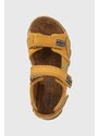 Dětské kožené sandály Primigi hnědá barva