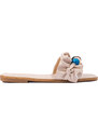 Women's flat-sole slippers beige Shelvt