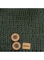 Čepice WOOX Dark Olive Button Beanie