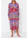 Trendyol Floral Print Midi Woven 100% Cotton Kimono & Caftan