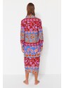 Trendyol Floral Print Midi Woven 100% Cotton Kimono & Caftan