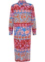 Trendyol Floral Print Midi Woven 100% Cotton Kimono & Caftan